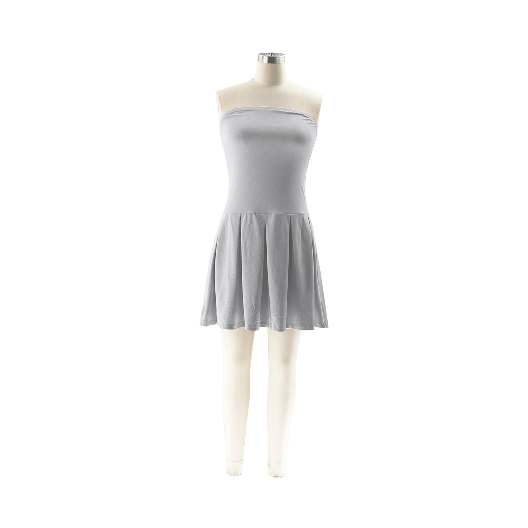 Title 7, Solid Color Off-the-shoulder Tube Top Dress