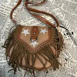 Bolso bandolera con lentejuelas y borlas Retro Minority Estrella de cinco puntas para un toque chic y llamativo. ¡Ideal para llevar tus imprescindibles! — foto 4