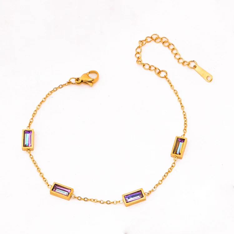 Pulseira de coração irregular com strass de zircônia colorida e simples, design de gota d'água, acessório feminino charmoso e moderno — foto 8