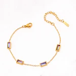 Pulseira de coração irregular com strass de zircônia colorida e simples, design de gota d'água, acessório feminino charmoso e moderno — foto 8