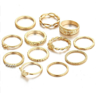Conjunto Anéis Dourados Boho para Articulações Adicione um Toque Boho Chique Ajustáveis e Empilháveis Perfeitos para um Look Moderno e Elegante — foto 2