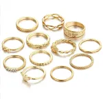 Conjunto Anéis Dourados Boho para Articulações Adicione um Toque Boho Chique Ajustáveis e Empilháveis Perfeitos para um Look Moderno e Elegante — foto 2