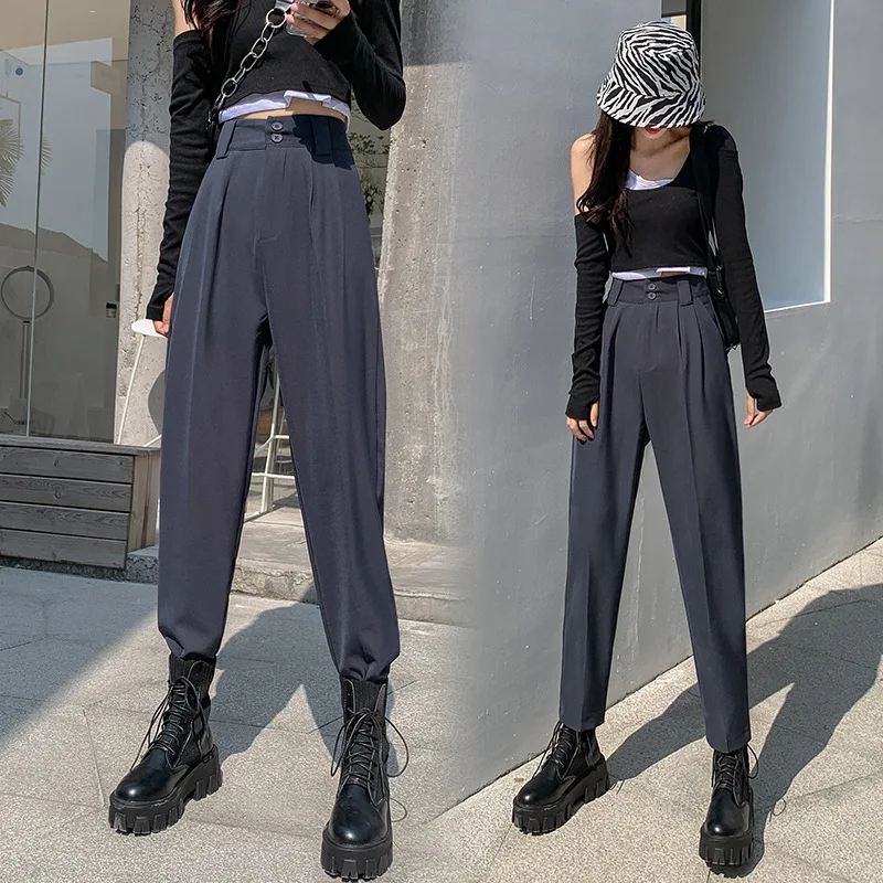Damen Anzughose, gerade, locker, weit, dünn, Karottenhose, bequeme Passform, stilvoll und vielseitig für Damen. — foto 5