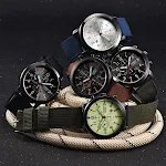 Relógio masculino com pulseira de nylon, calendário e quartzo. Conforto e estilo para o homem contemporâneo, perfeito para uso diário. — foto 5