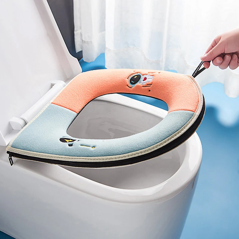 Pluche toiletbrilhoes met rits, universeel voor alle seizoenen, zacht en comfortabel voor een behaaglijk gevoel. — foto 2