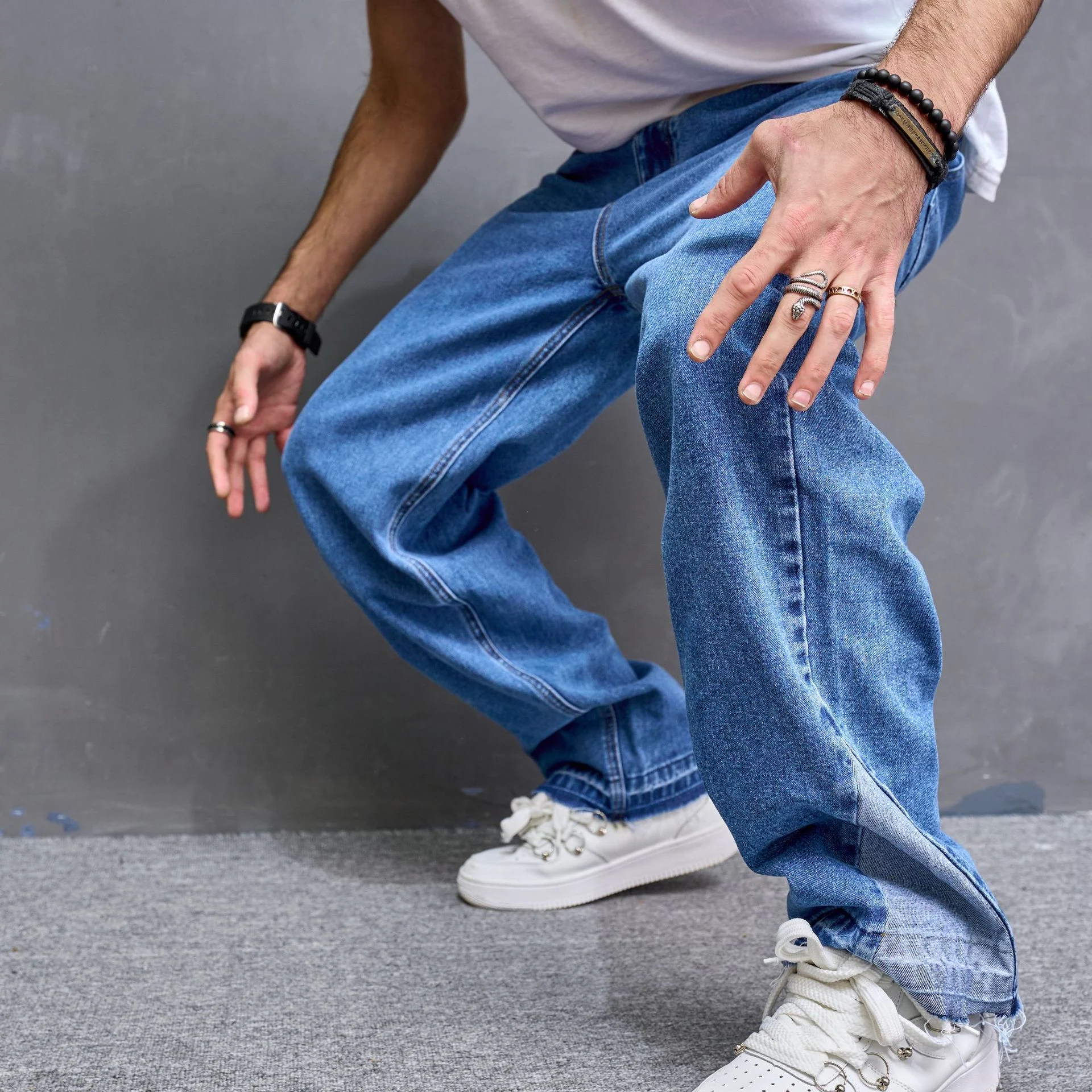 Title 10, Jeans casuais vintage masculinas estilo america...
