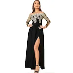 Vestido de malha bordada com fenda alta, elegante e sensual. Perfeito para eventos especiais, valoriza sua silhueta com estilo e conforto. — foto 3
