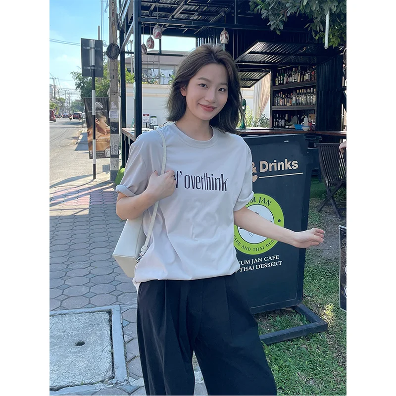 THE MIND Letter Print Short-sleeve T-shirt for Women offers comfort and style. This tee is perfect for casual wear and e — photo 18