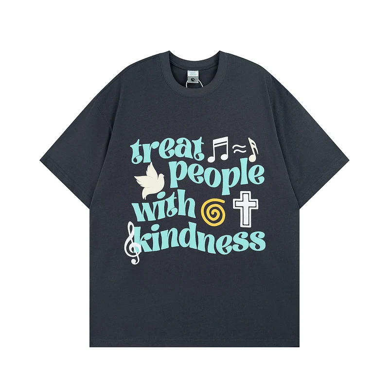 American Street Sweet Cool Letter Foaming Printing Short Sleeve — photo 6