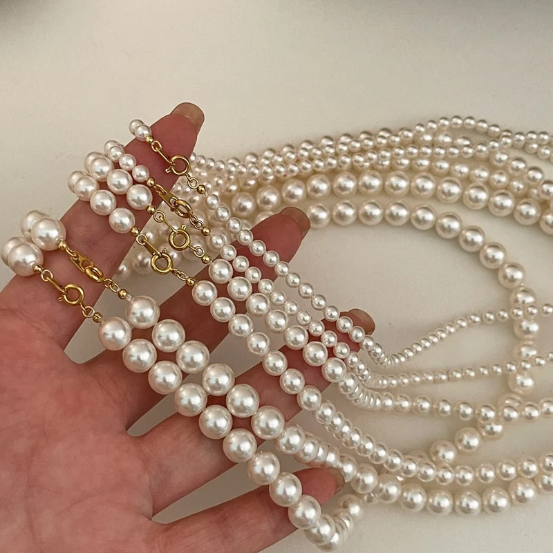 Colar de pérolas francês Shijia elegante e clássico para mulheres, alta qualidade, ideal para realçar sua beleza e sofisticação. — foto 10