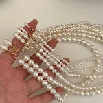 Colar de pérolas francês Shijia elegante e clássico para mulheres, alta qualidade, ideal para realçar sua beleza e sofisticação. — foto 10