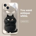 Antique White And Black Cat