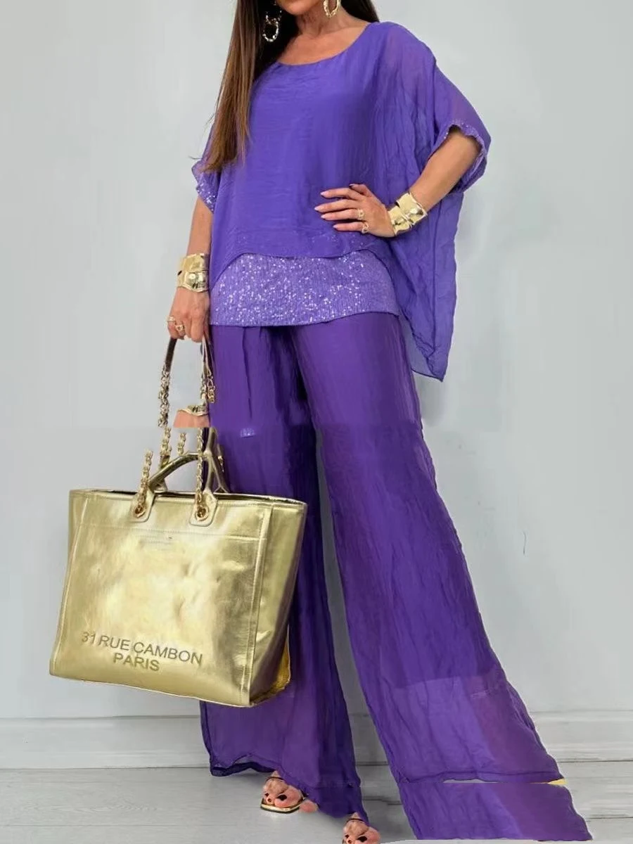 Title 6, Conjunto casual feminino, calças com costura de...
