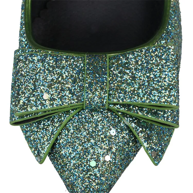 Title 2, Groene rode zilveren bruidsschoenen met strik, ...