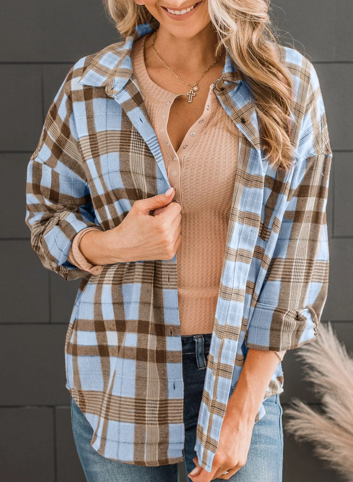 Title 8, European And American Plaid Shirt Spring And Au...