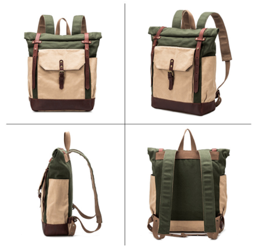 Title 4, Mochila retro de lona para homens e mulheres De...