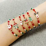 Pulseira trançada com contas de cristal de árvore de Natal e sino, perfeita para trajes festivos, um toque brilhante. — foto 2