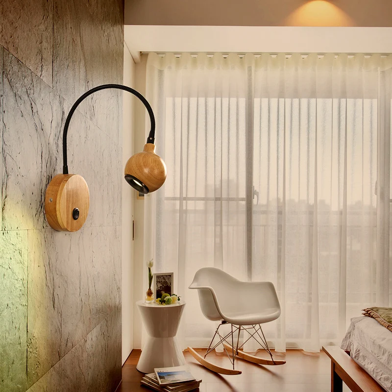 Luminária de parede criativa nórdica para quarto, simples e moderna, ideal para cabeceira, perfeita para leitura e ambiente aconchegante — foto 5