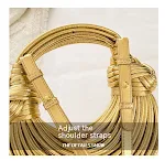 Bolsa de axila Instafamous Metal Noodles fashion, superfície brilhante. Adicione um toque glamouroso ao seu look, perfeita para quem ama moda e praticidade. — foto 17