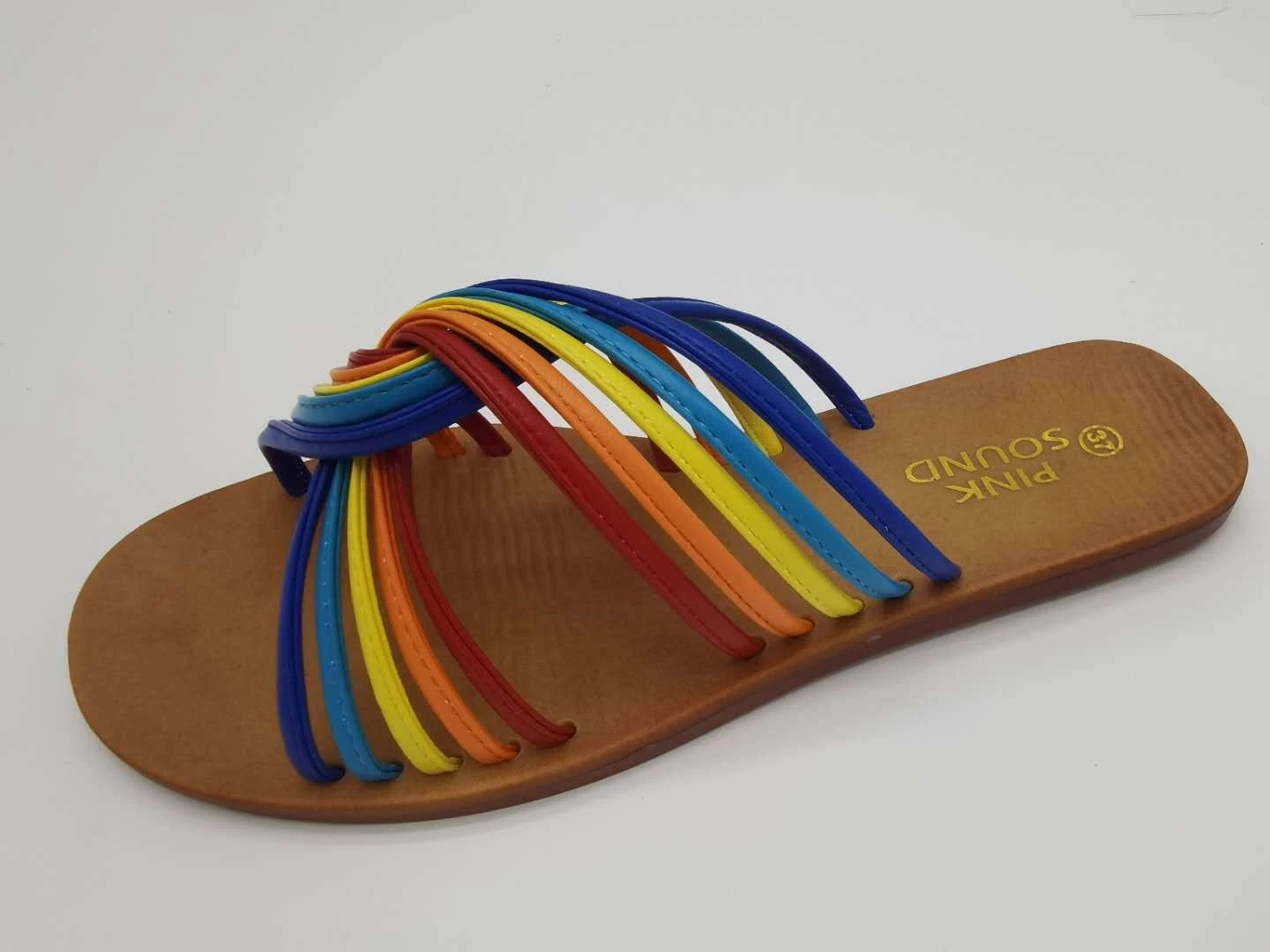 Title 6, Womens Rainbow Slippery Sandals