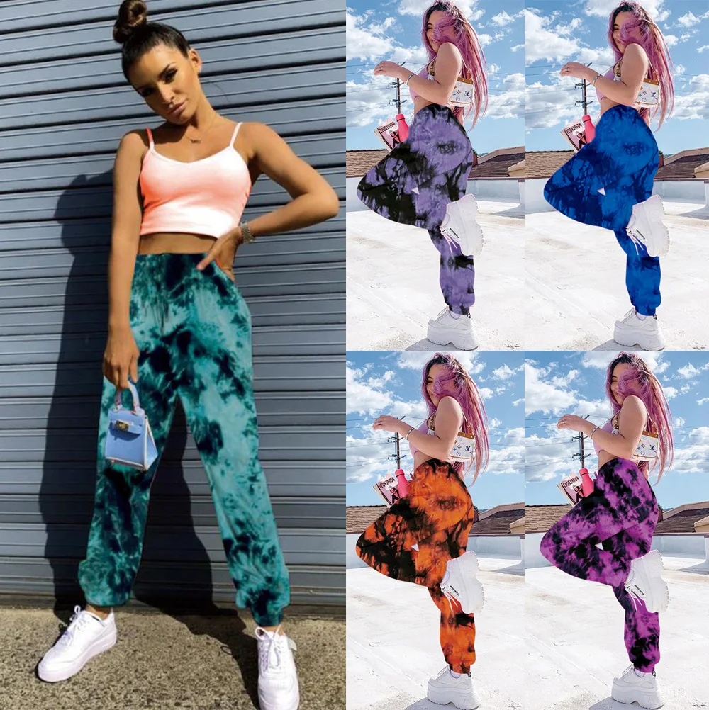 Title 21, Womens Elastic High Waist Tie Dye Rainbow Slim...