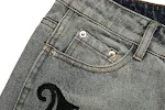 Jeans Vintage Hombre con Parches de Letras, Bordado de Cuero, Estilo Retro, Ajuste Cómodo y Diseño Único para un Look Clásico y Auténtico. — foto 3
