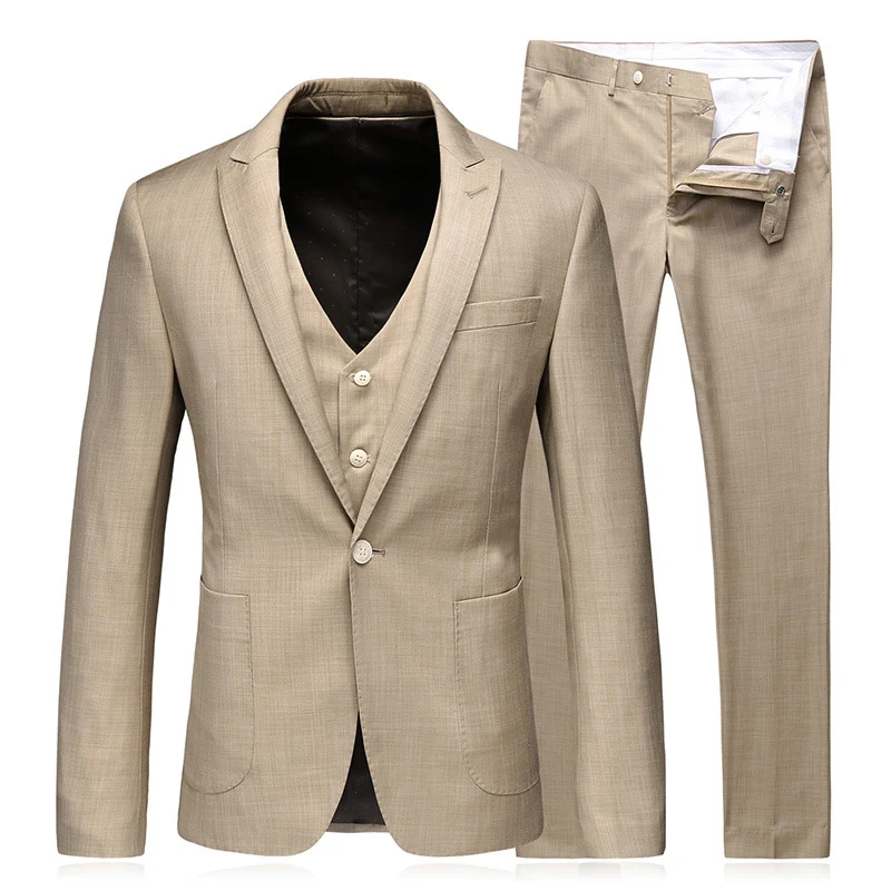 Terno masculino de comércio exterior de três peças para casamento e negócios, fino, moderno, para noivos, ajuste elegante, casual e estiloso. — foto 35