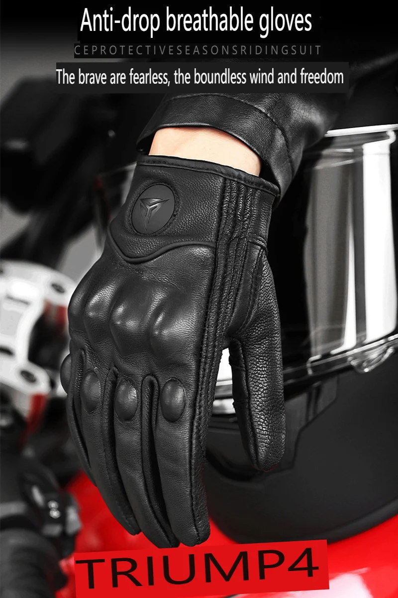 Luvas de ciclismo em couro com carbono para motociclistas, masculinas e femininas. Proteção e aderência superiores para uma pilotagem segura e confortável. — foto 11