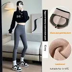 Leggings de cintura alta de inverno com design de três seios, modeladores, zíper, veludo quente e efeito levanta bumbum. — foto 21