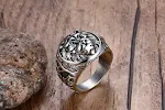 Anello vintage in acciaio inossidabile con testa di tigre e leone, un accessorio audace e resistente per un look senza tempo. — foto 3