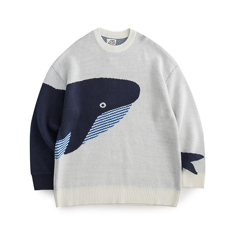 Title 4, Autumn and Winter New Whale Jacquard Knitted Sw...