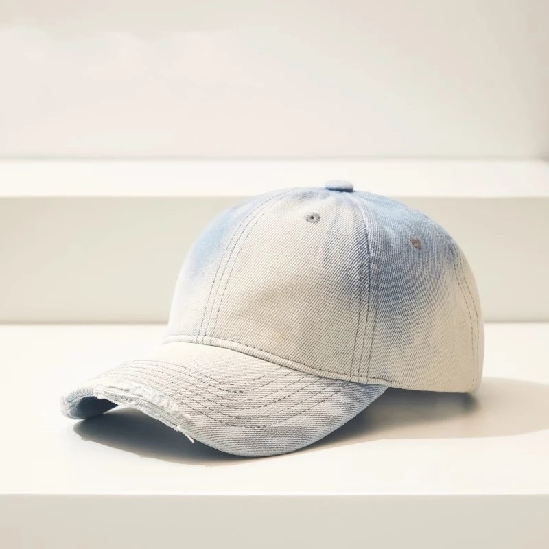 Distressed Gradient Denim Casual All-match Ripped Baseball Cap — photo 4