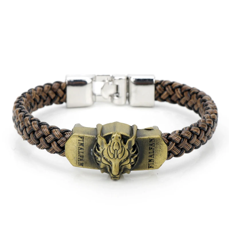 Title 1, Pulseira de lobos pulseira punk pulseira de couro