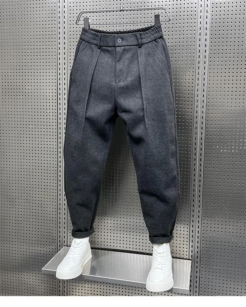 Title 12, Autumn and Winter Draping Woolen Wide-leg Pants...
