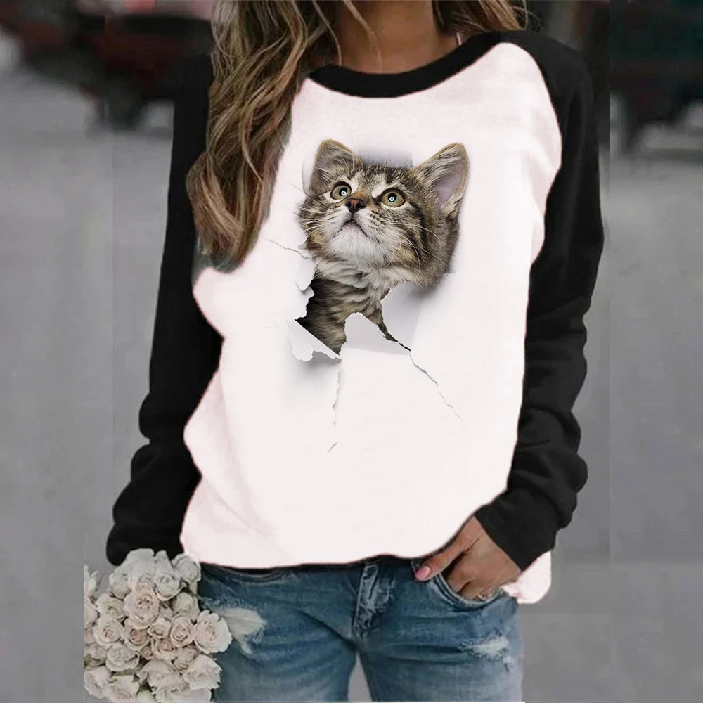 Moletom com gola redonda estampada com letras animais — foto 4