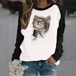 Moletom com gola redonda estampada com letras animais — foto 4