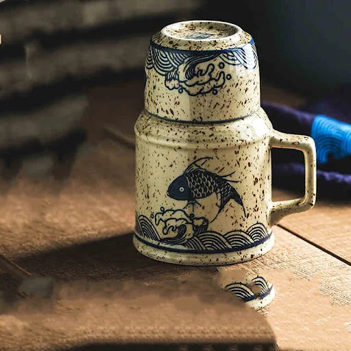Title 7, One Pot One Cup Japanese Style Liquor Set Retro...