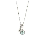 Colar Água de Açúcar Cristal de Menta Zircônio Azul para Mulher Joia elegante e refrescante, adicionando um toque de sofisticação ao seu visual. Ideal para qualquer ocasião. — foto 3