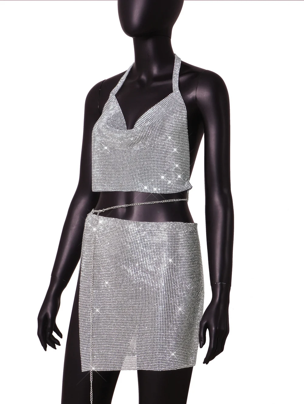 Sexy Light Diamond Rhinestone Nightclub Skirt. Sparkle all night long with this lightweight and eye-catching skirt! — photo 5