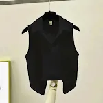 Summer solid color sleeveless crepe chiffon shirt for women. Lightweight and stylish, perfect for warm weather. Stay coo — photo 3