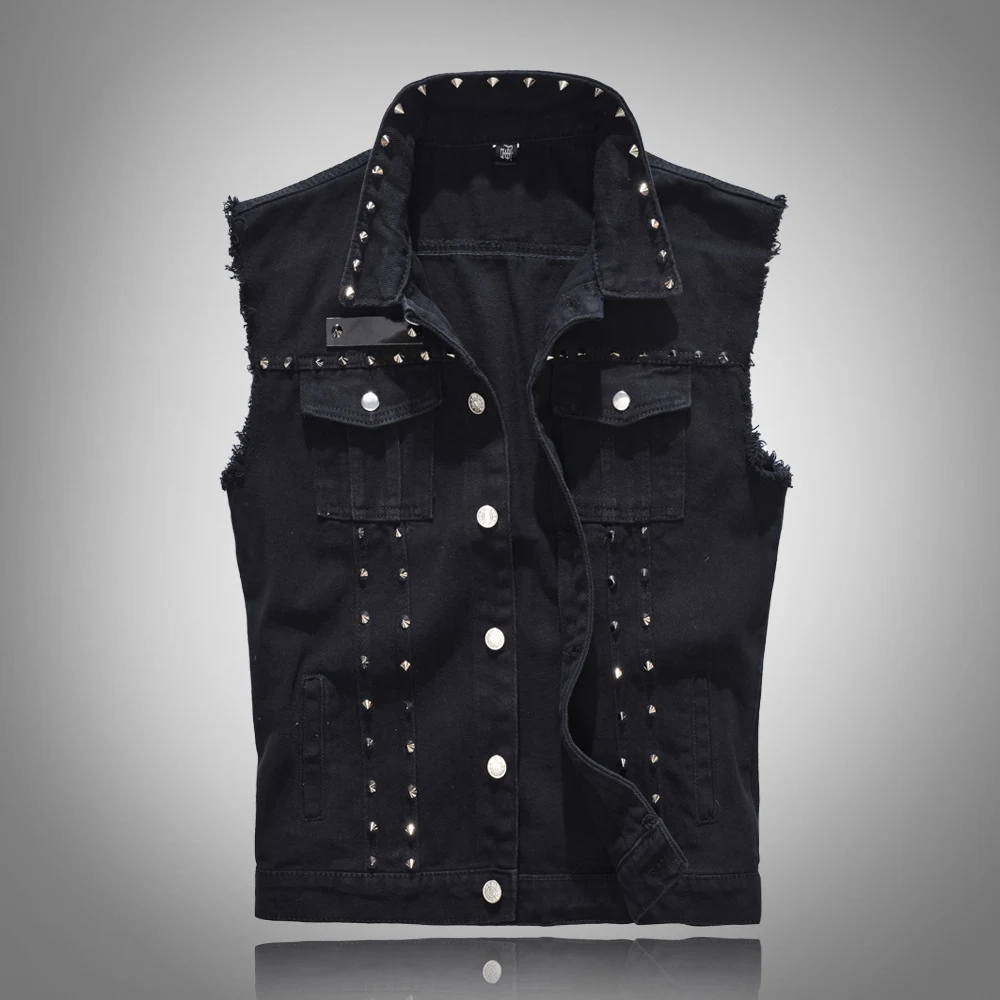 Colete jeans casual e slim para homens. Perfeito para um visual moderno e confortável, ideal para sobreposições e um estilo versátil em qualquer ocasião. — foto 1