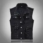 Colete jeans casual e slim para homens. Perfeito para um visual moderno e confortável, ideal para sobreposições e um estilo versátil em qualquer ocasião. — foto 1