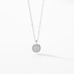 Colar com pingente redondo em prata esterlina S925 para mulheres, estilo japonês e coreano, finamente incrustado, elegante e charmoso. — foto 5