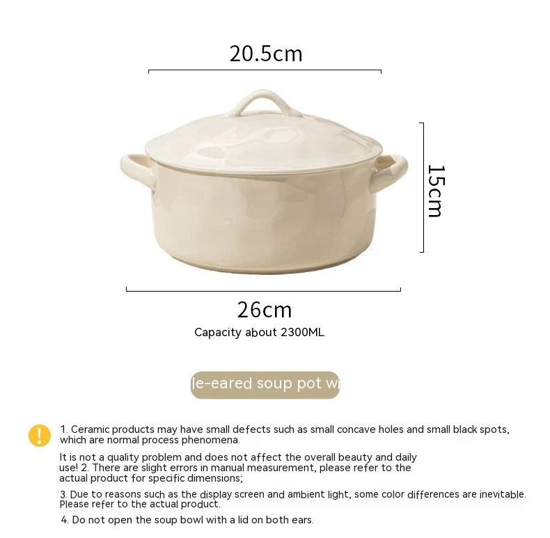Title 1, Household Porcelain Soup Bowl With Lid Keeps so...