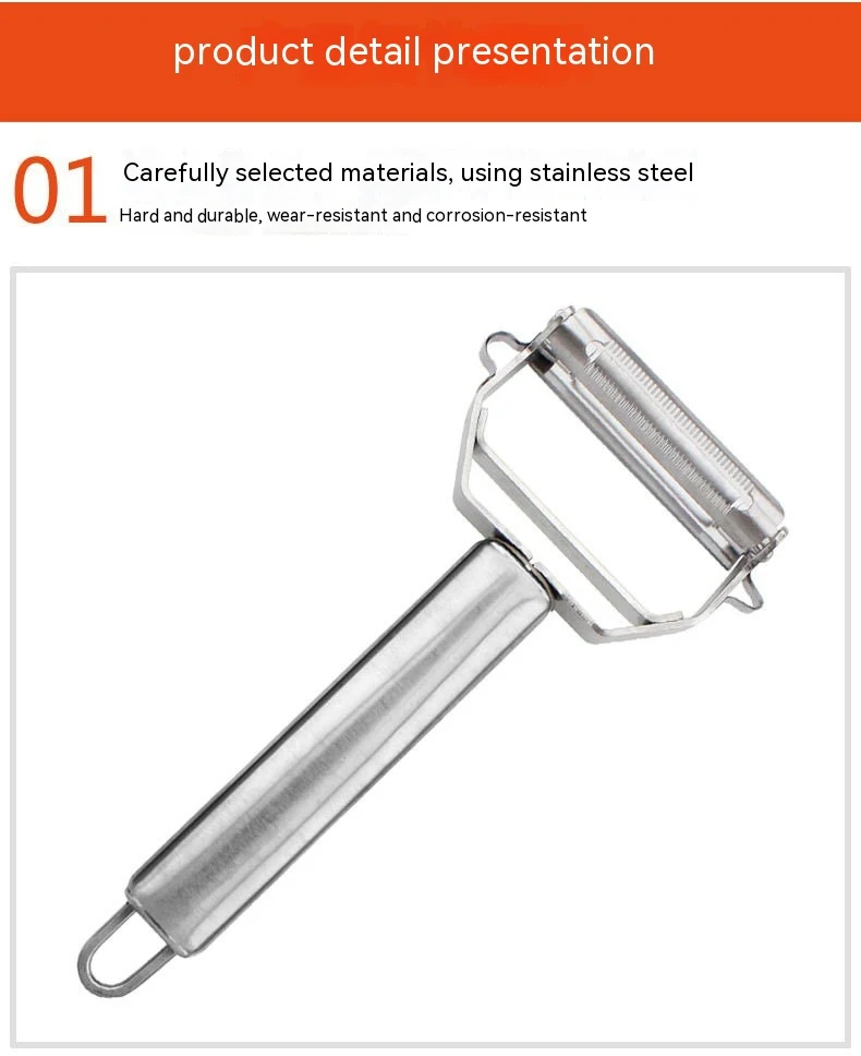 Multi-functional stainless steel peeler beam knife paring knife combination for easy peeling, slicing, and food preparat — photo 14