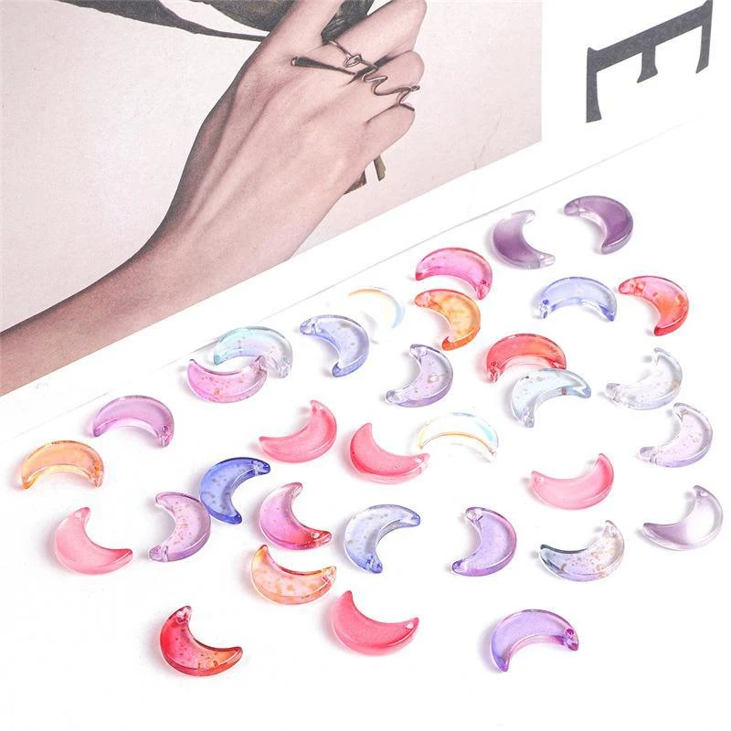 Pingente de Lua Curvada DIY Artesanal com Fio e Miçangas Materiais Crie seu próprio acessório único com este kit. Personalize e adicione um toque especial ao seu visual. — foto 1