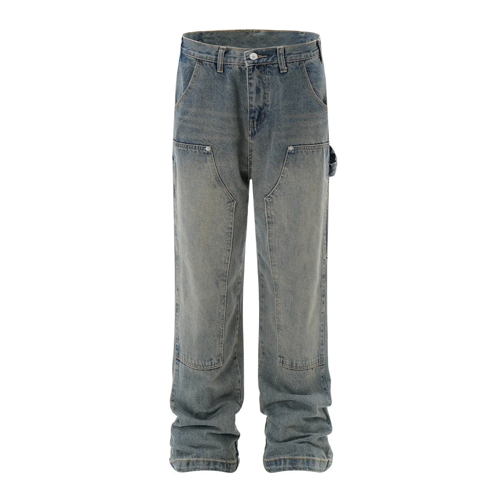 Retro losse, wijde, rechte broek voor heren. Comfortabele en stijlvolle broek met een relaxte pasvorm. Perfect voor een casual en trendy look. — foto 20