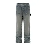Retro losse, wijde, rechte broek voor heren. Comfortabele en stijlvolle broek met een relaxte pasvorm. Perfect voor een casual en trendy look. — foto 20