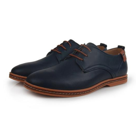 Leder-Freizeitschuhe für Herren, flach, bequem, mit runder Zehenpartie, elegante Kleiderschuhe für Mode und Alltag. — foto 2