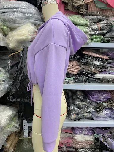 Title 4, Suéter feminino com capuz e cordão roxo claro a...
